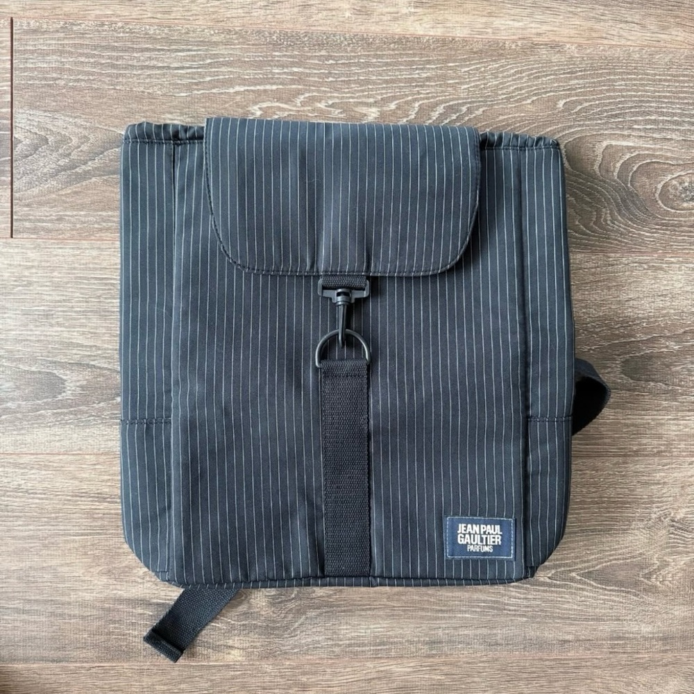 New Jean Paul Gaultier Black Pinstripe Backpack